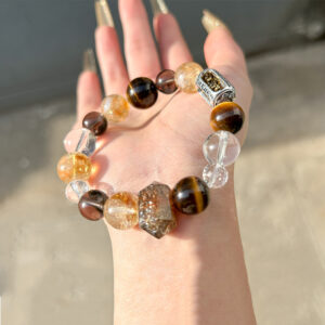 Infinite Wealth Tibetan Style Women’s Gold and Silver Landscape Crystal Bracelet