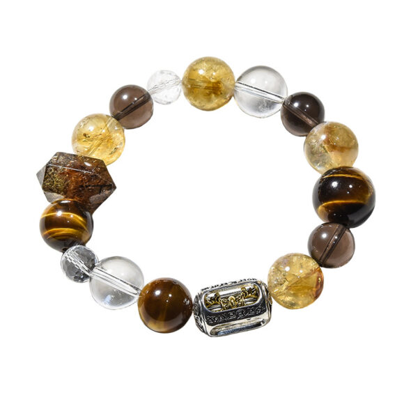 Infinite Wealth Tibetan Style Women's Gold and Silver Landscape Crystal Bracelet