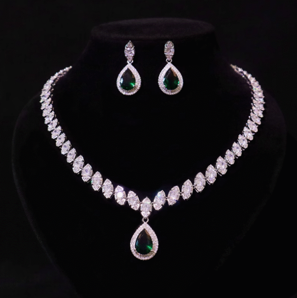 Waterdrop Necklace Earrings Set - Formal Jewelry - 图片 3