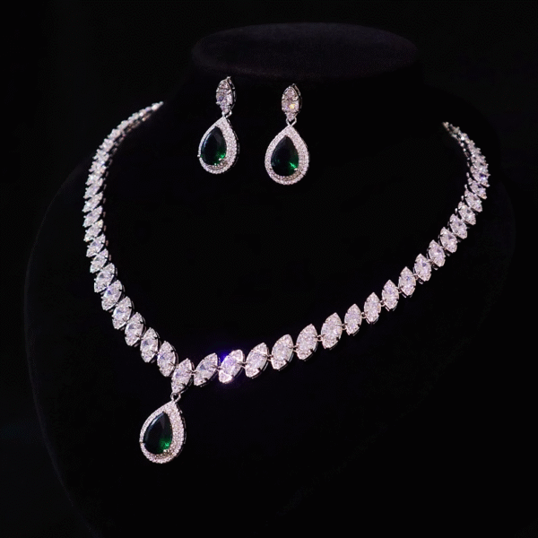 Waterdrop Necklace Earrings Set - Formal Jewelry - 图片 4