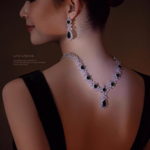 Waterdrop necklace, earrings, ring, bracelet set – formal jewelry set