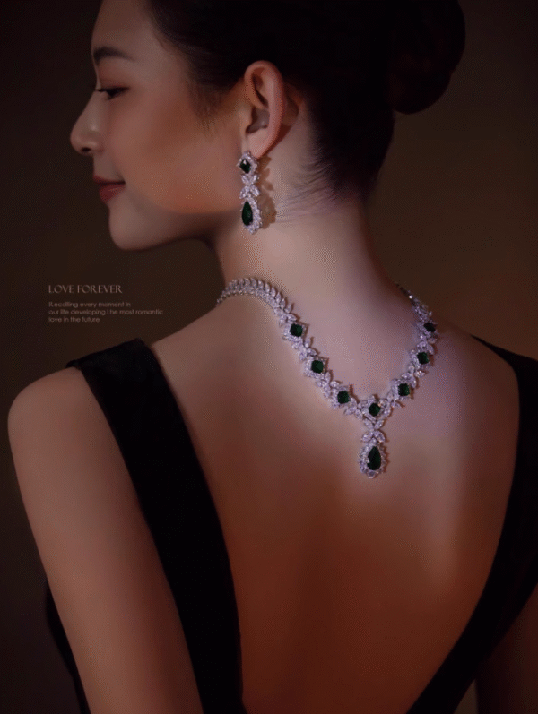 Waterdrop necklace, earrings, ring, bracelet set - formal jewelry set