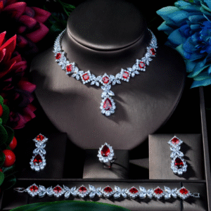 Jewelry, high-end gowns, paired with evening jewelry sets – including necklaces, earrings, rings and bracelets.