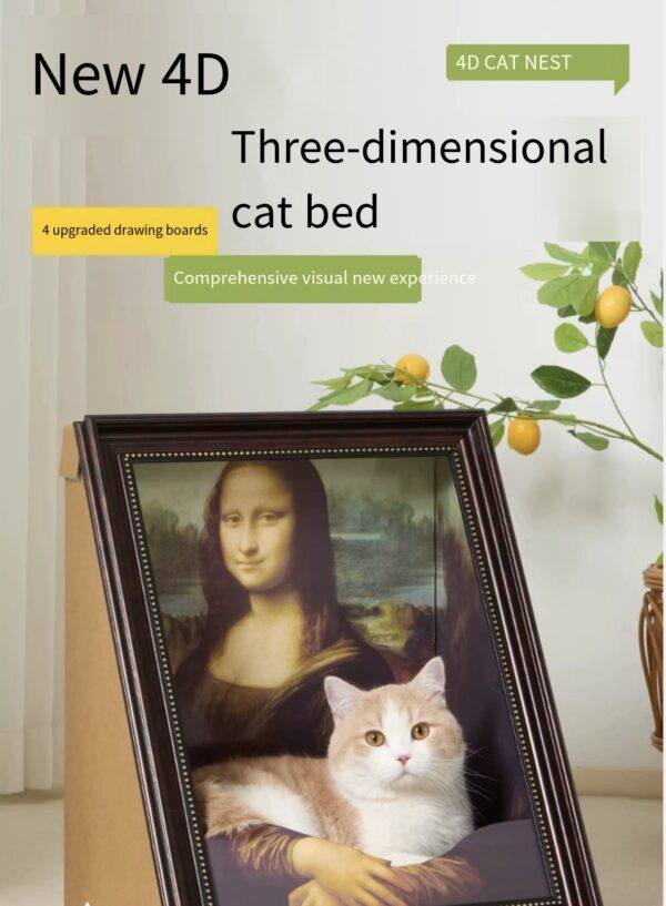 Let your cat relax in the oil painting (cat scratching board stress-relieving toy)