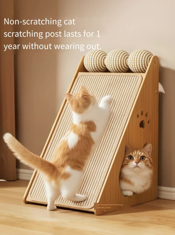 Sisal standing cat scratcher bed, wear-resistant, no flaking, protects sofas from cat scratches, cat claw grinding pad, cat toy.